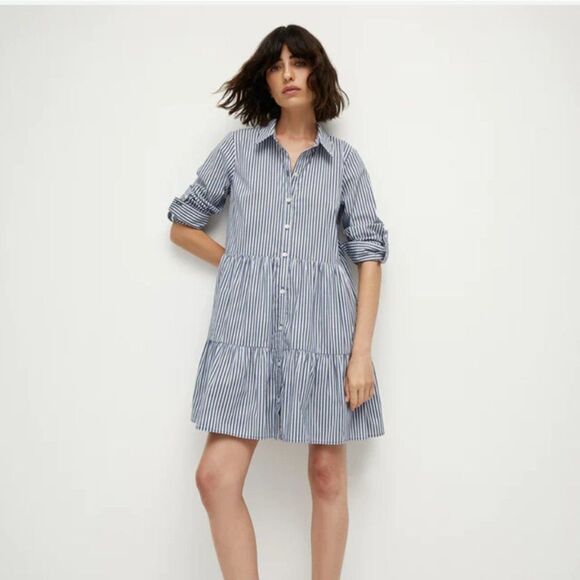 VERONICA BEARD JEMILA STRIPED SHIRTDRESS - Picture 1 of 4